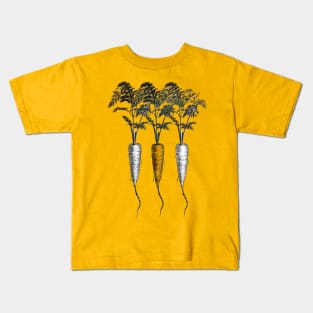 Three Carrots - The Root of all Vegetables Kids T-Shirt